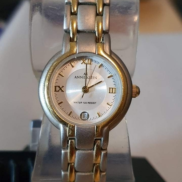 Anne Klein Women's Silver/Goldtone Date Watch Gift - Picture 1 of 3